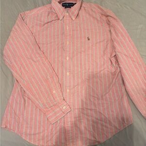 Ralph Lauren Pink and White Casual Button Down Shirt